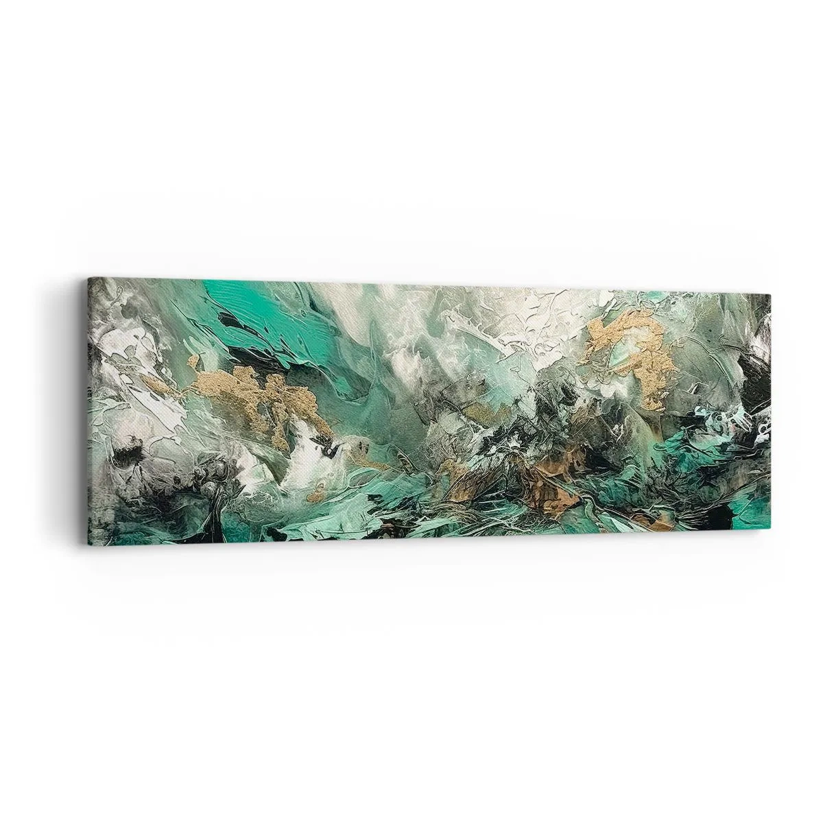 Canvas picture - Emerald and Black Lump - 90x30 cm