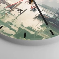 Clock face with lines