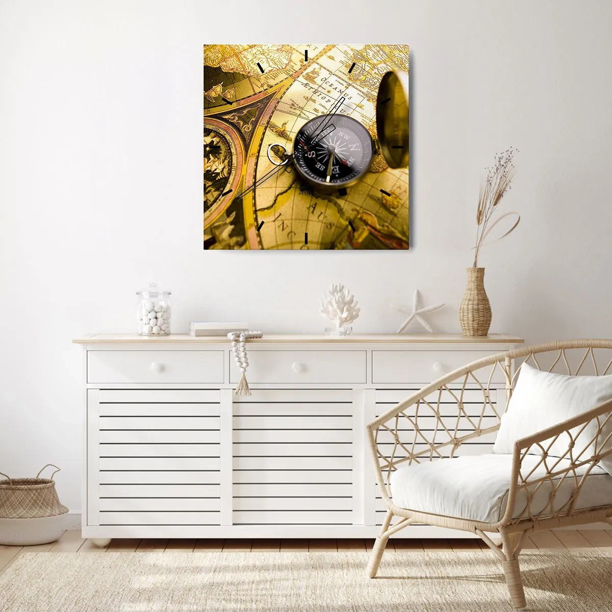 Wall clock - Clock on glass - To the End of the World? - 30x30 cm