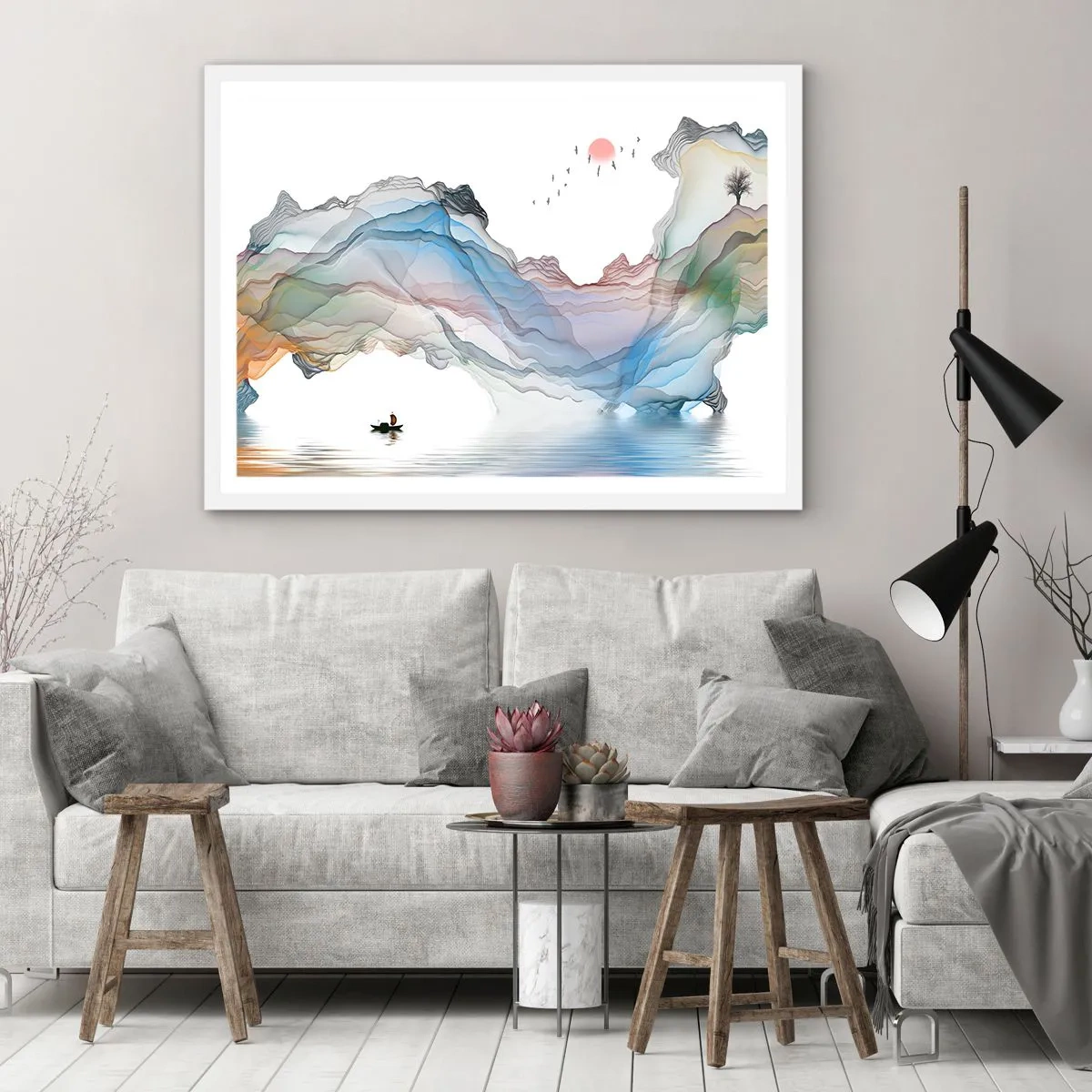 Poster in white frmae - Towards Crystal Mountains - 50x40 cm