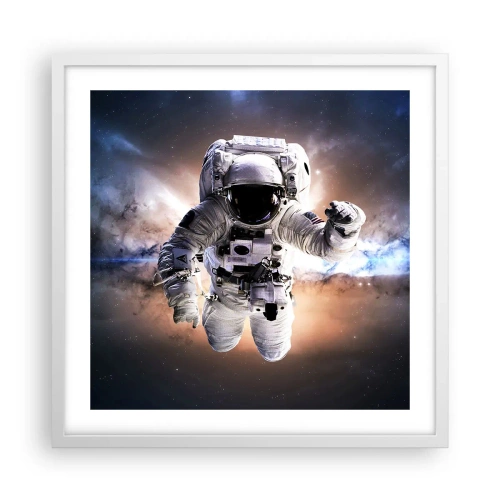 Poster in white frmae - Greetings from Space - 50x50 cm