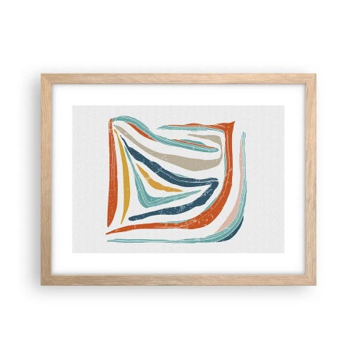 Poster in light oak frame - Abstract with a Friendly Smile - 40x30 cm
