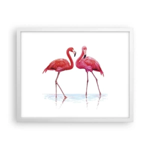 Poster in white frmae - Pink Rendezvous - 50x40 cm