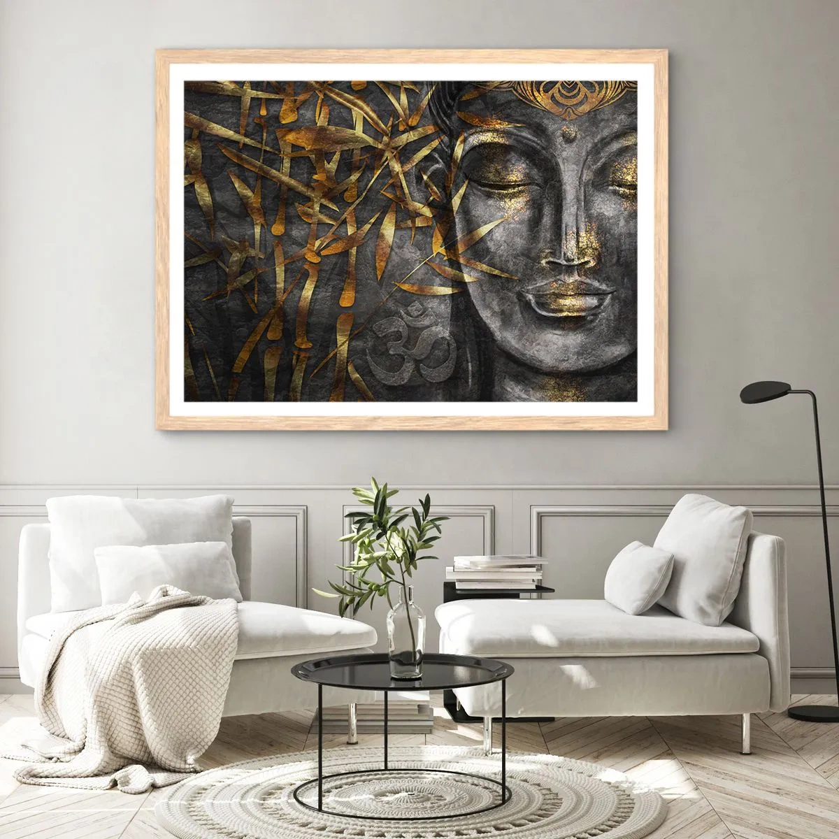 Poster in light oak frame - Feel the Peace - 40x30 cm