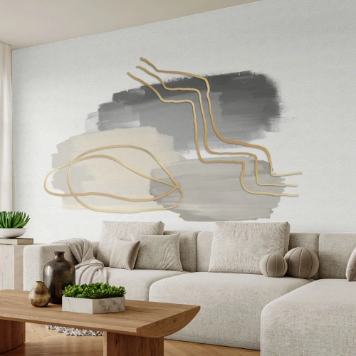 Self-Adhesive Photo Wallpaper Deluxe Sticker - Persistance and Movement - Abstraction, Piece, Gold - 400x280 cm