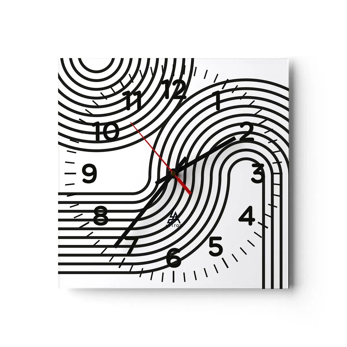 Wall clock - Clock on glass - On the Curve - 30x30 cm