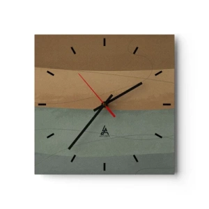Wall clock - Clock on glass - Horizontal Compostion - 40x40 cm