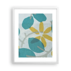 Poster in white frmae - Among Azure Leaves - 40x50 cm