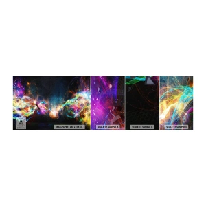 Photo Wallpaper Sample Standard Eco - Joyfully against Darkness - Abstraction, Piece, Explosion - 100x30 cm