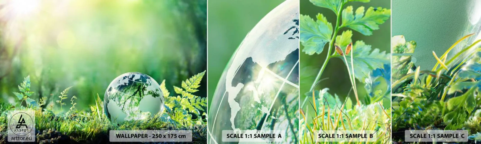 Photo Wallpaper Sample Standard Eco - Green Planet - Abstraction, Fern, Nature - 100x30 cm