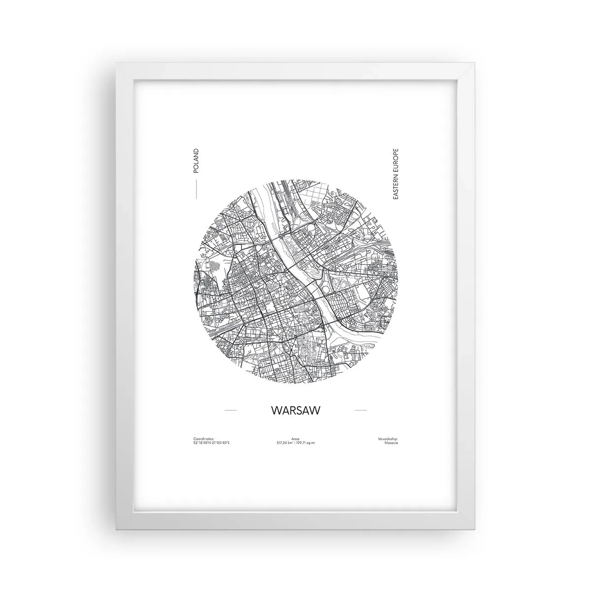 Poster in white frmae - Anatomy of Warsaw - 30x40 cm