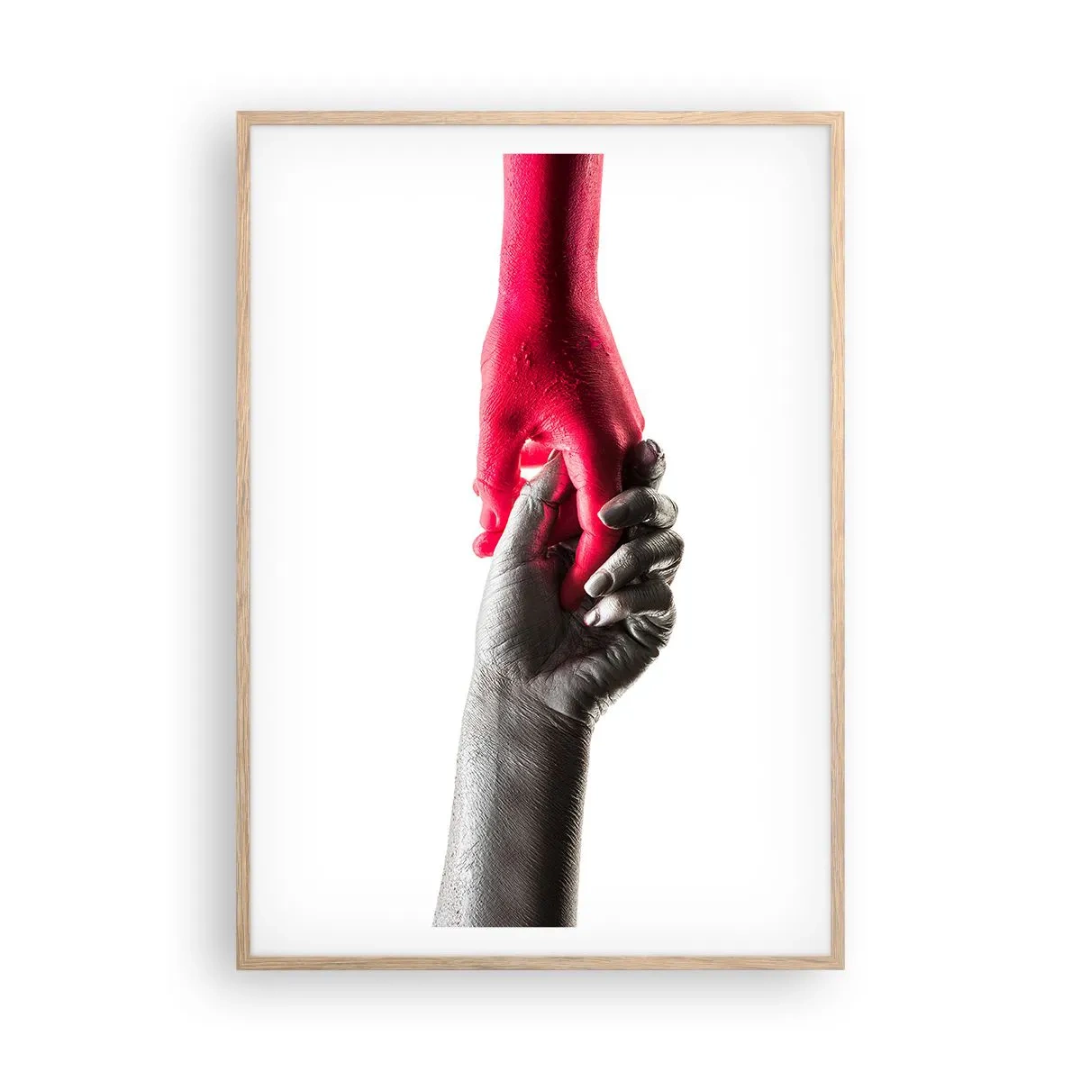 Poster in light oak frame - Together, although Different - 70x100 cm