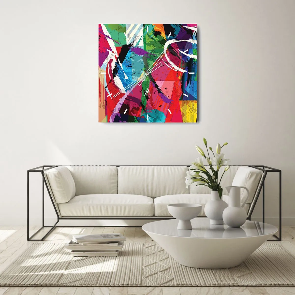 Wall clock - Clock on glass - Fast, Vividly and Jamming - 40x40 cm