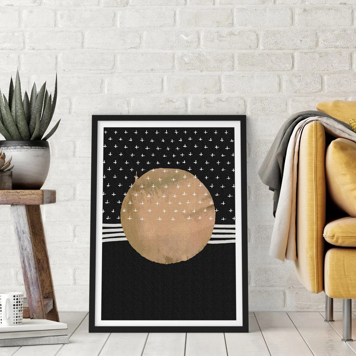 Poster in black frame - Composition: Flag of Galaxy - 61x91 cm
