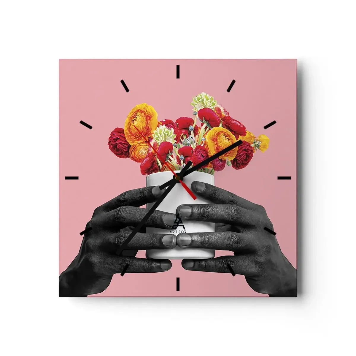 Wall clock - Clock on glass - Apotheosis of Life - 30x30 cm