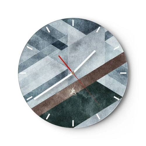 Wall clock - Clock on glass - Refined Elegance of Geometry - 40x40 cm