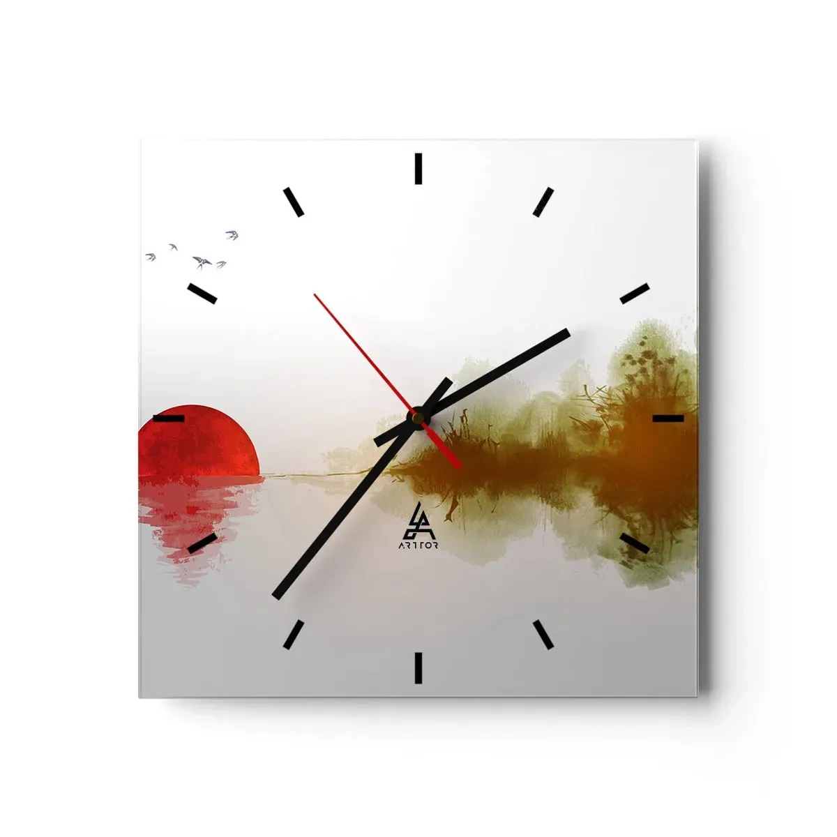 Wall clock - Clock on glass - Promise of Peace - 30x30 cm