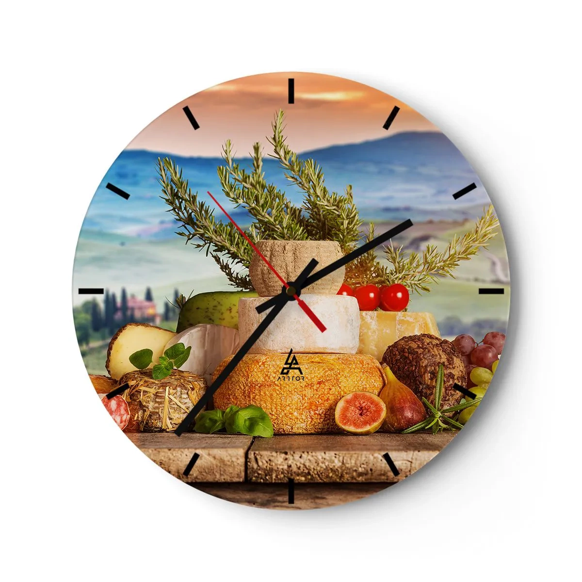 Wall clock - Clock on glass - Italian Joie de Vivre - 40x40 cm