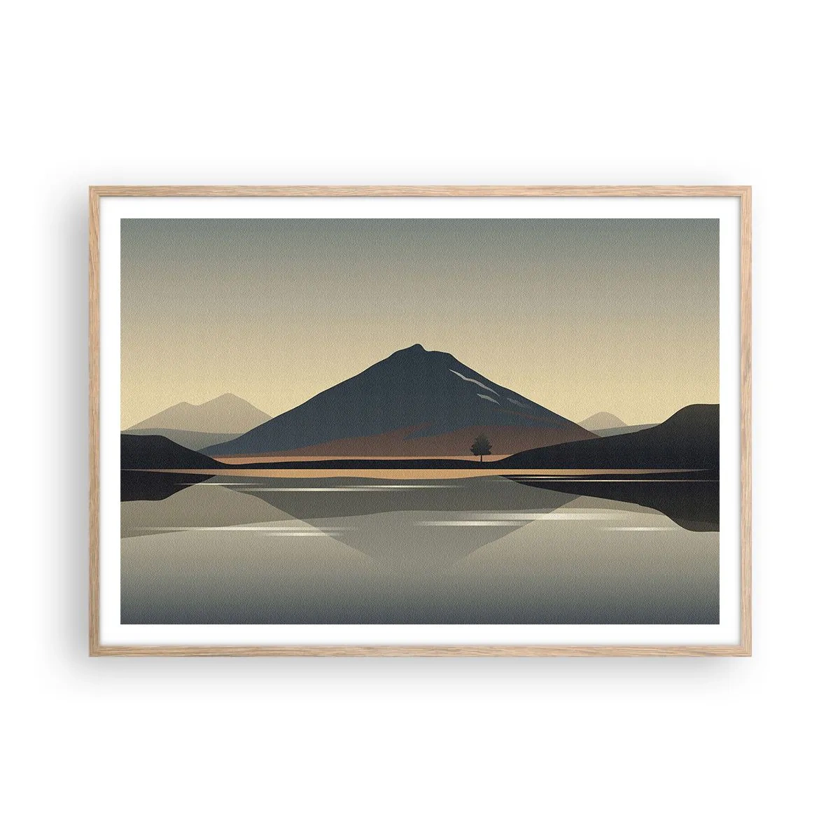 Poster in light oak frame - Mirror Image - 100x70 cm