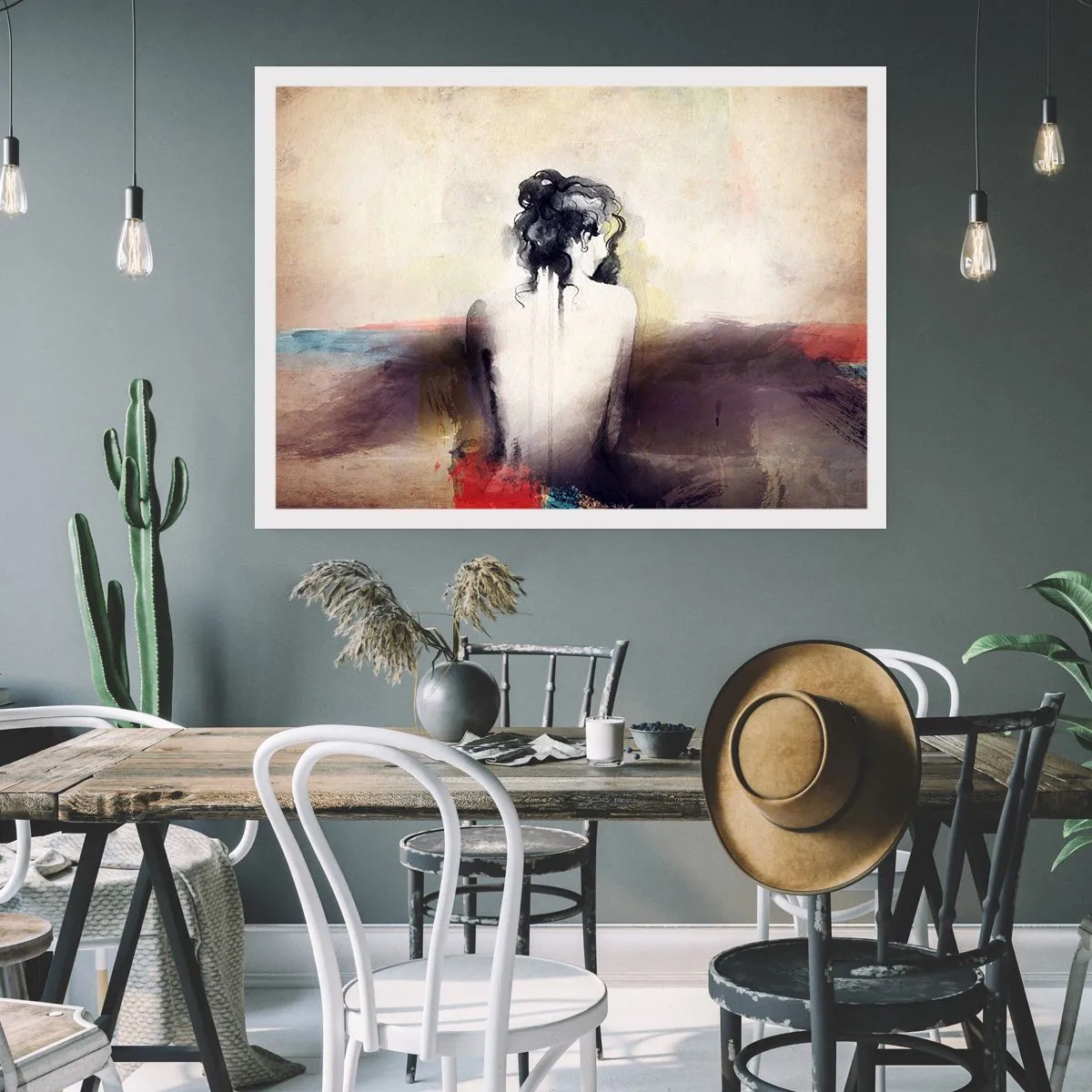 Poster - Gentle Lines, Oval Shapes - 40x30 cm