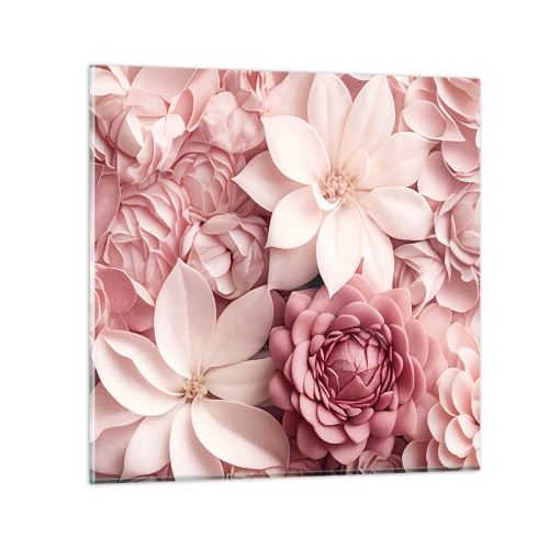 Glass picture - In Pink Petals - 40x40 cm