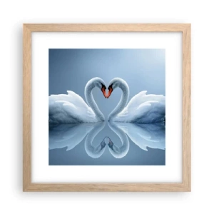 Poster in light oak frame - Time for Love - 30x30 cm