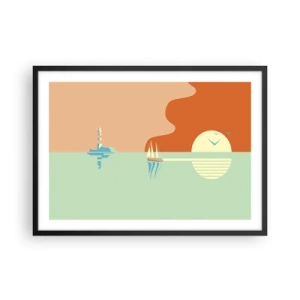 Poster in black frame - Ideal Sea Landscape - 70x50 cm