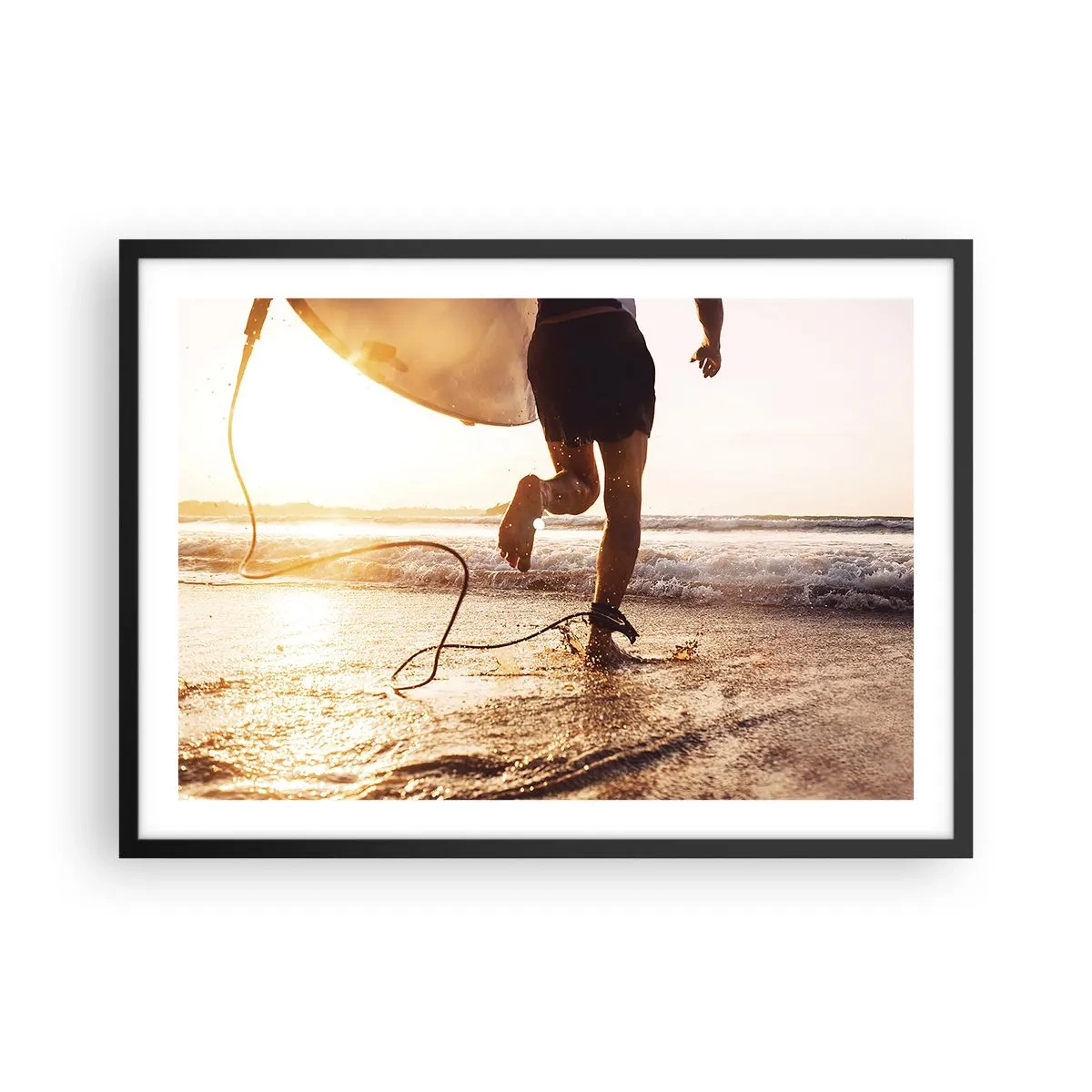 Poster in black frame - Encounter with a Wave - 70x50 cm
