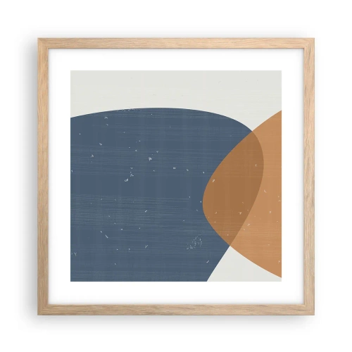 Poster in light oak frame - Ovals and Intersections - 40x40 cm