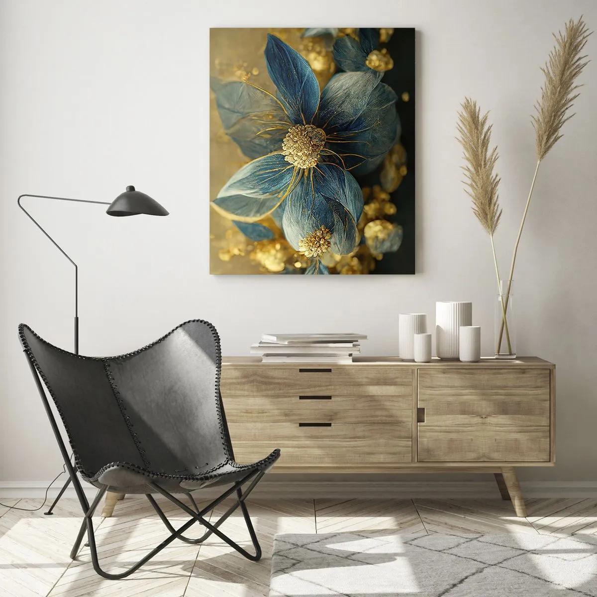 Glass picture - Blossoming in Gold - 50x70 cm