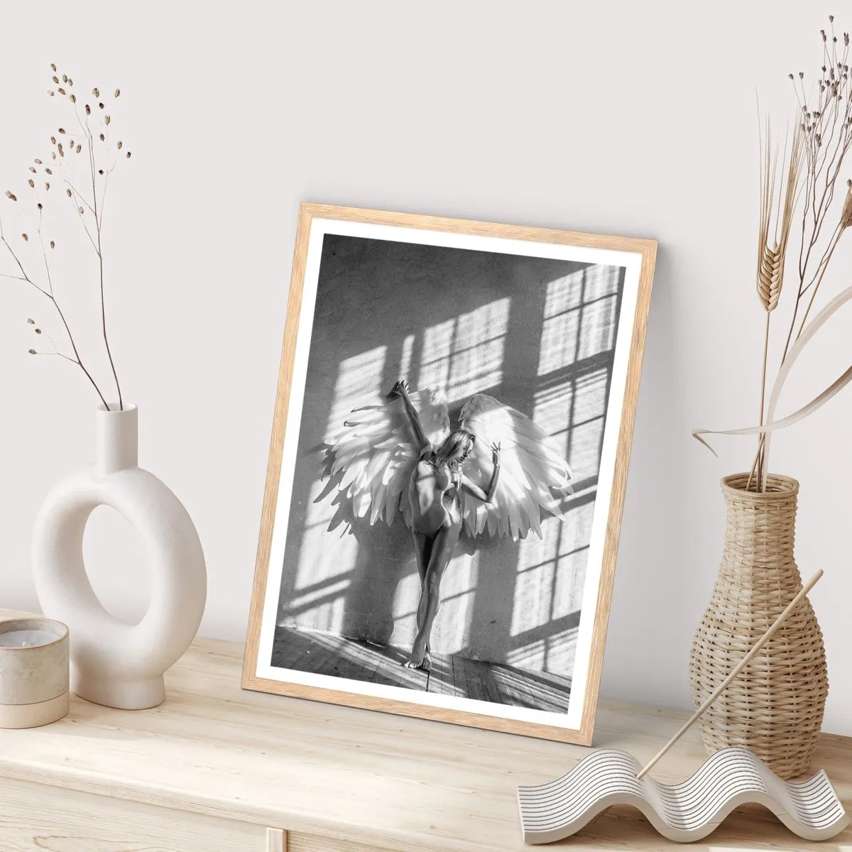 Poster in light oak frame - Straight from the Sky - 50x70 cm