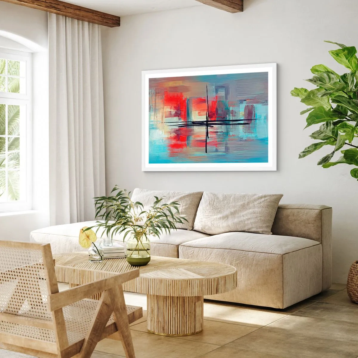 Poster in white frmae - Landscape in a foreign Dimension - 50x40 cm