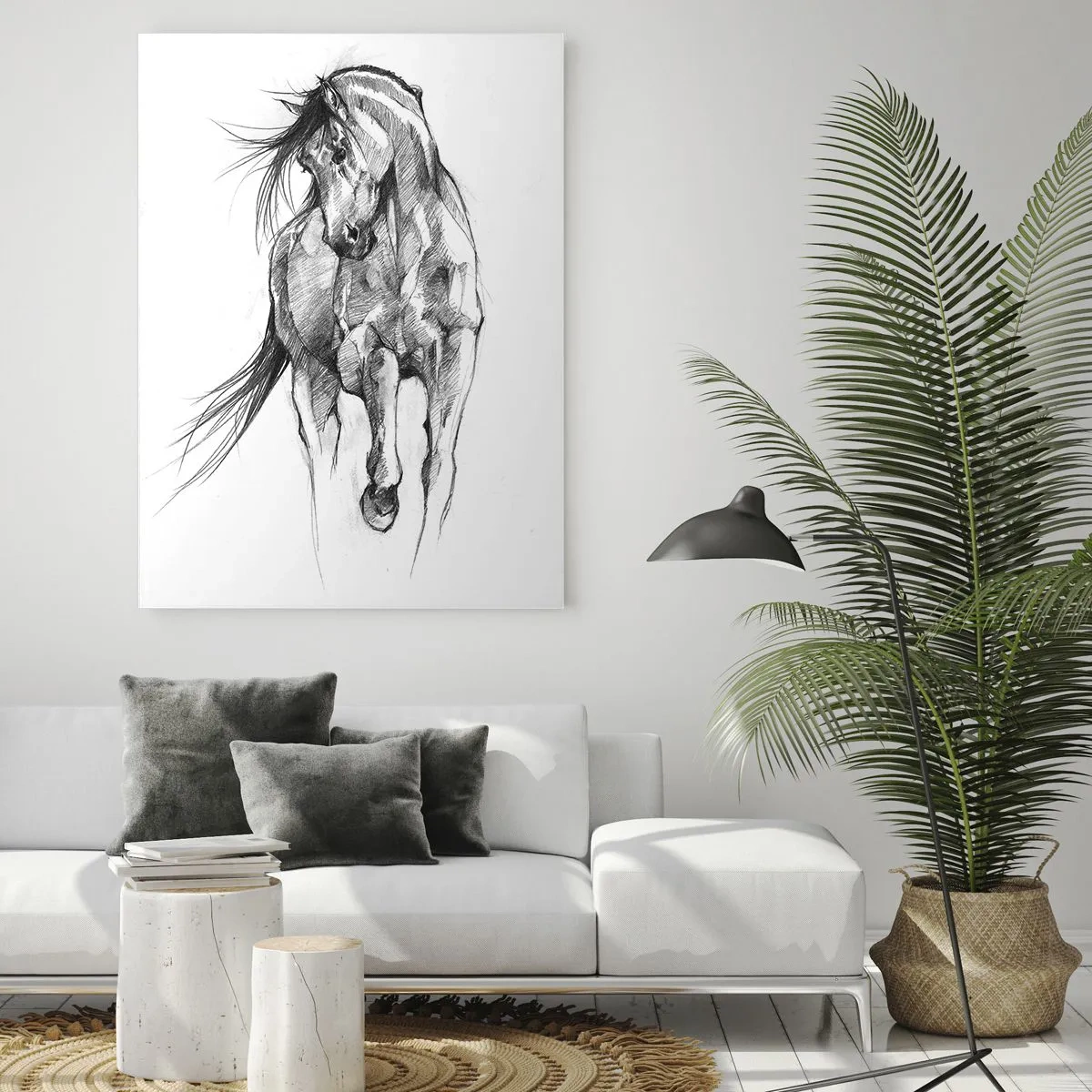 Glass picture - In a Graceful Trot - 50x70 cm