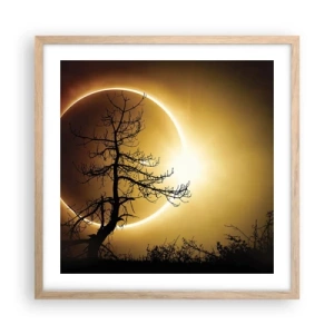Poster in light oak frame - Total Eclipse - 50x50 cm