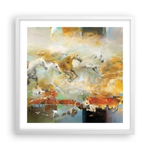Poster in white frmae - Gallopping through the World - 50x50 cm