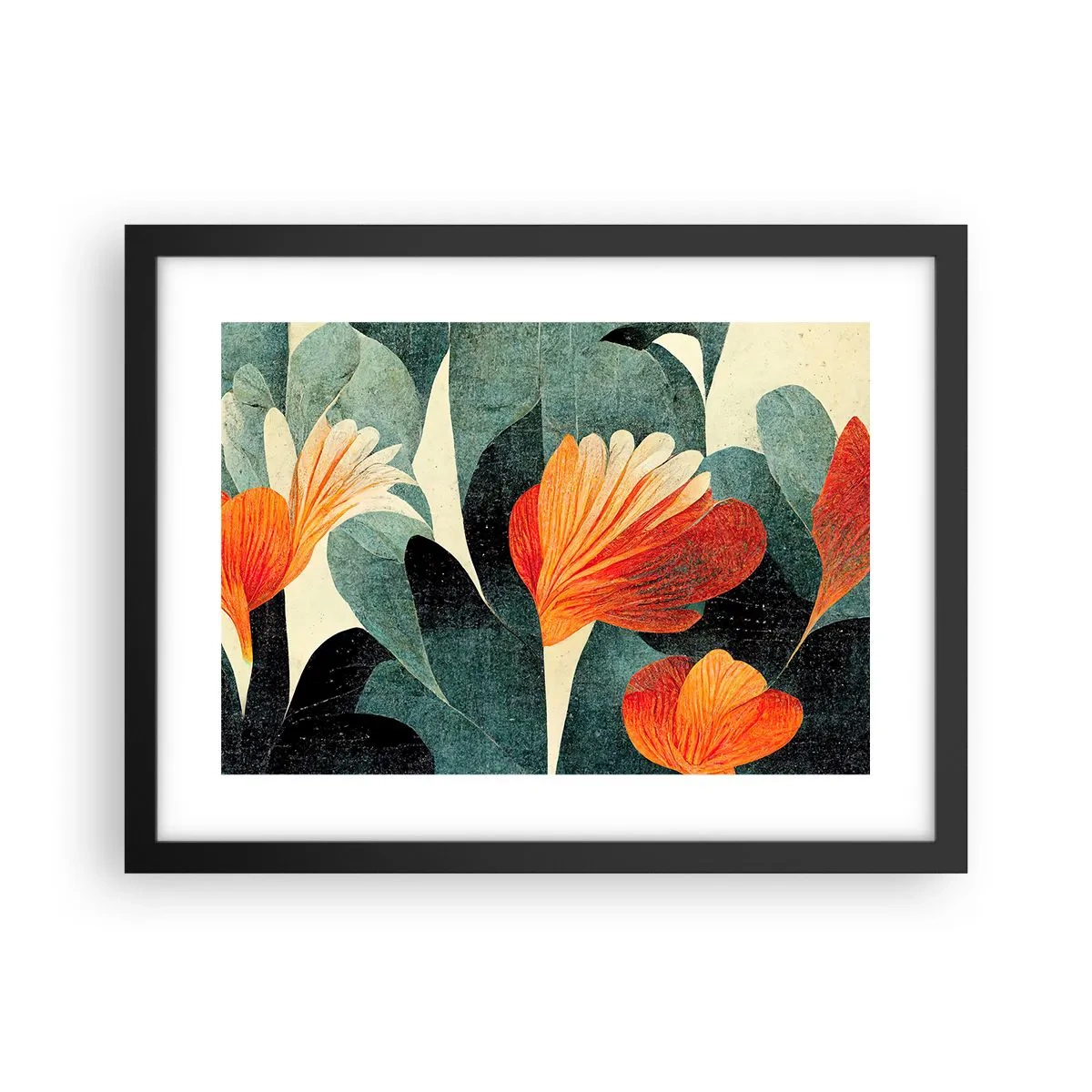 Poster in black frame - Heat of the Tropics, Coolness of the Ground - 40x30 cm