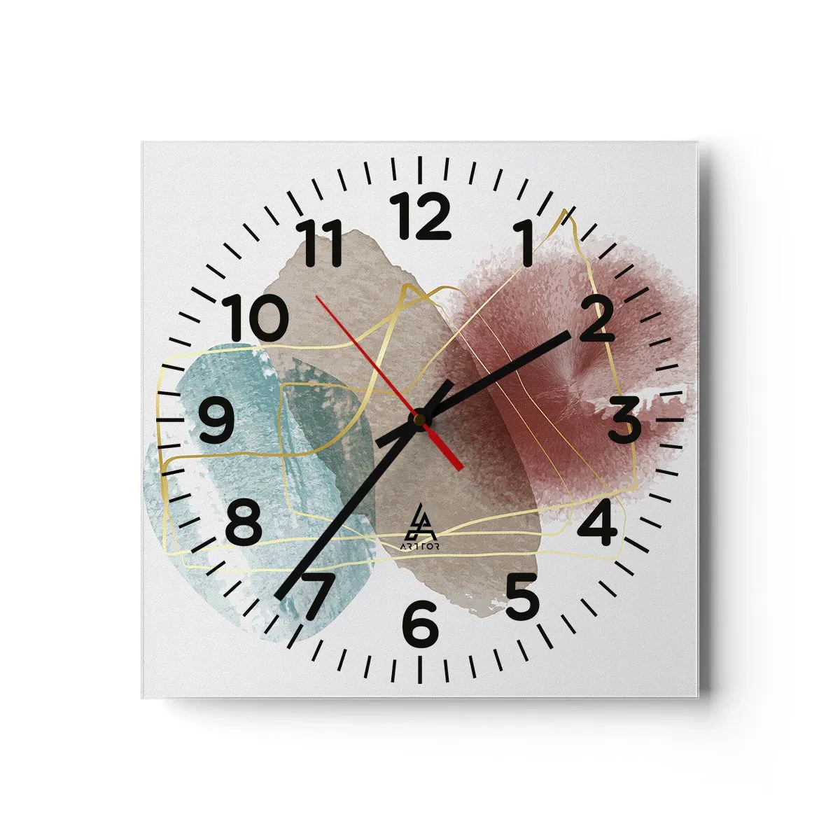 Wall clock - Clock on glass - Beads of Space - 40x40 cm