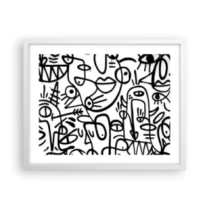 Poster in white frmae - Faces and Mirages - 50x40 cm