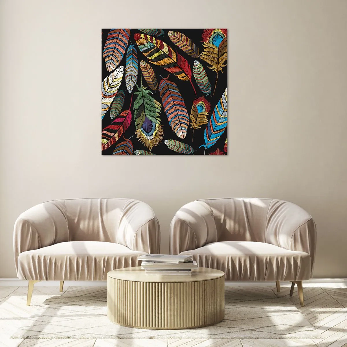 Glass picture - Bird Carnival - 30x30 cm