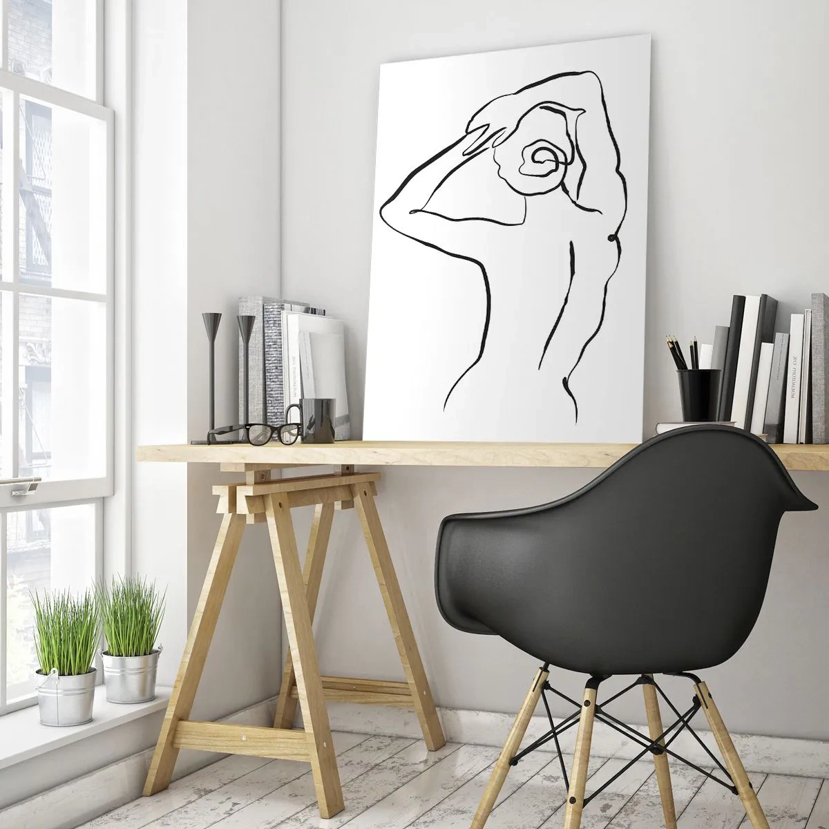 Glass picture - Nude in the Morning - 50x70 cm