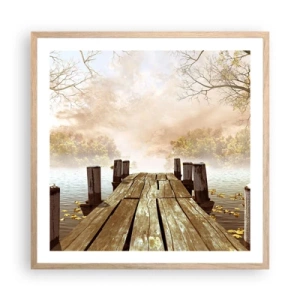 Poster in light oak frame - Gentle Sadness of Autumn - 60x60 cm