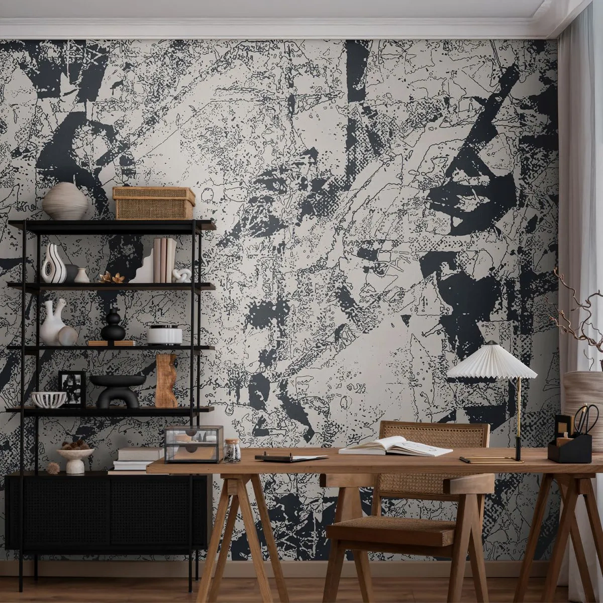 Custom Self-Adhesive Wallpaper Deluxe Sticker - Infilitration of Opposites - Abstraction, Piece, Collage