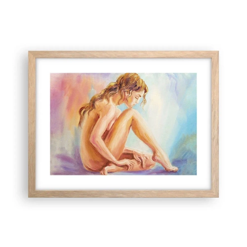 Poster in light oak frame - Nude of Youth - 40x30 cm