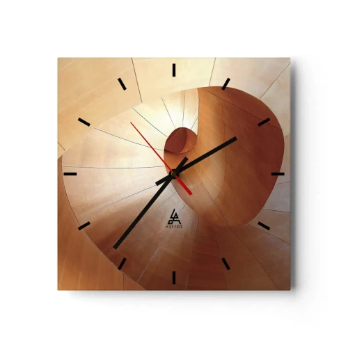 Wall clock - Clock on glass - Architectural Serpentine - 30x30 cm