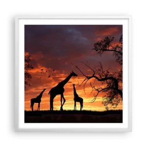 Poster in white frmae - Small Dinner among Close Ones - 60x60 cm