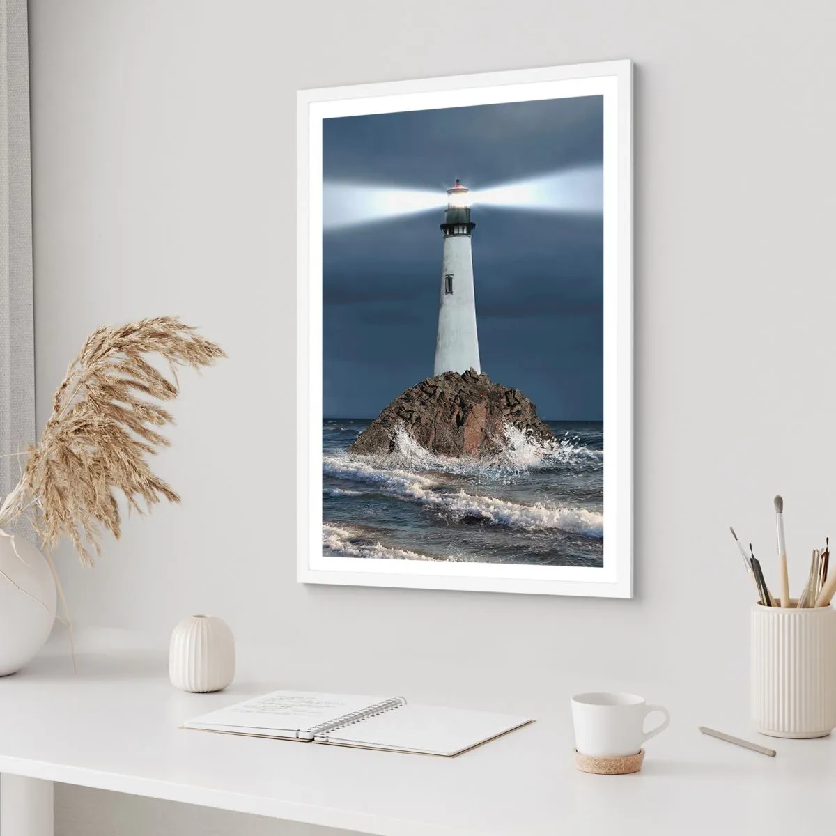 Poster in white frmae - Here…Here…Here! - 50x70 cm