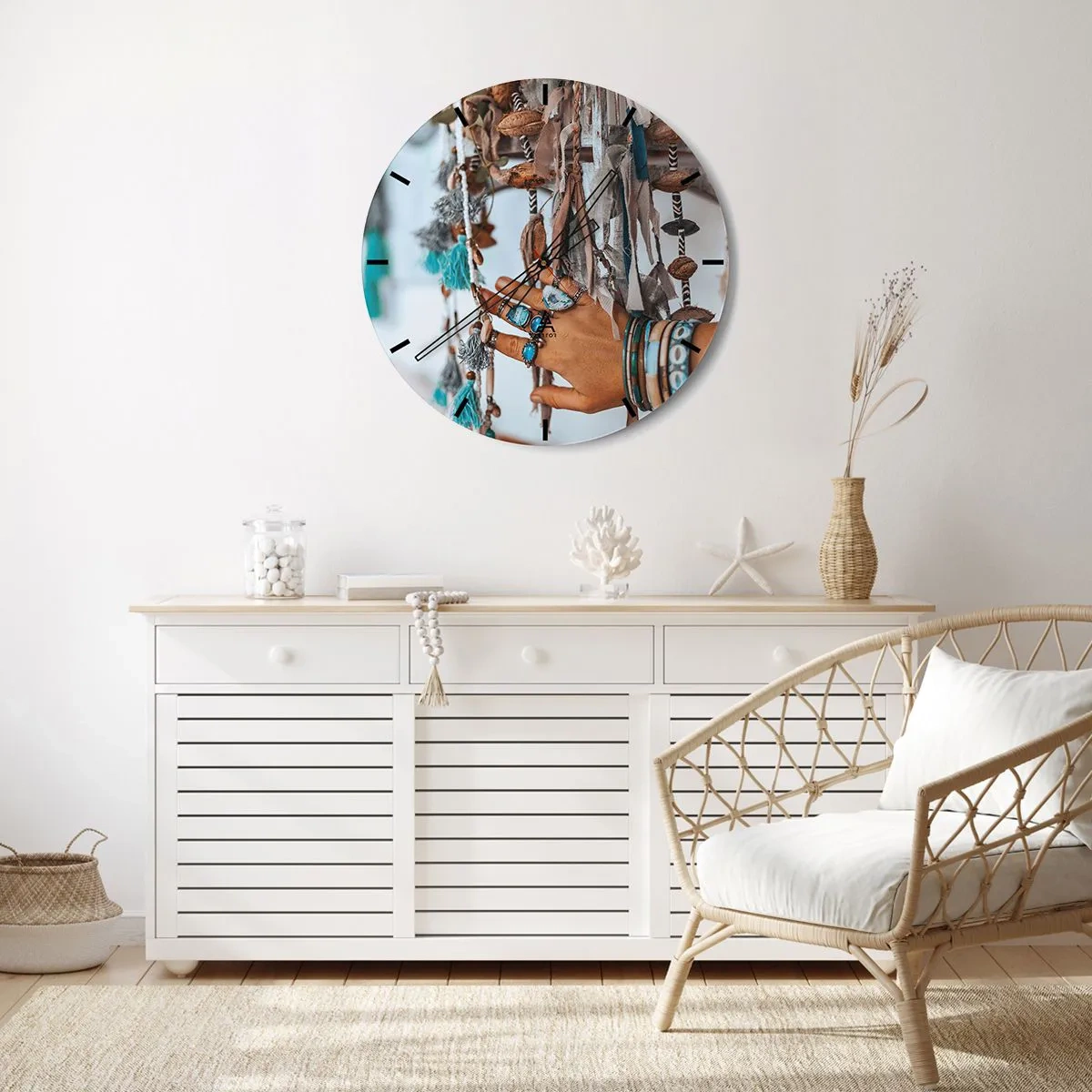 Wall clock - Clock on glass - Local Treasures - 40x40 cm