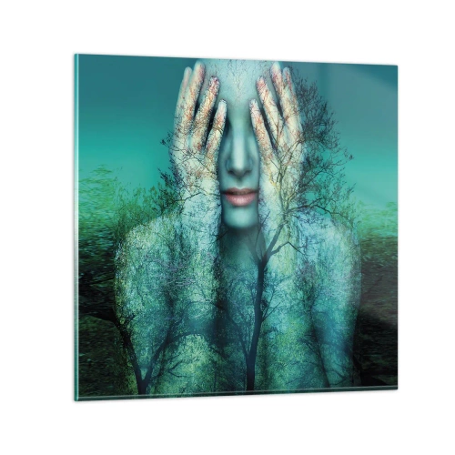 Glass picture - Submerged in Blue - 50x50 cm
