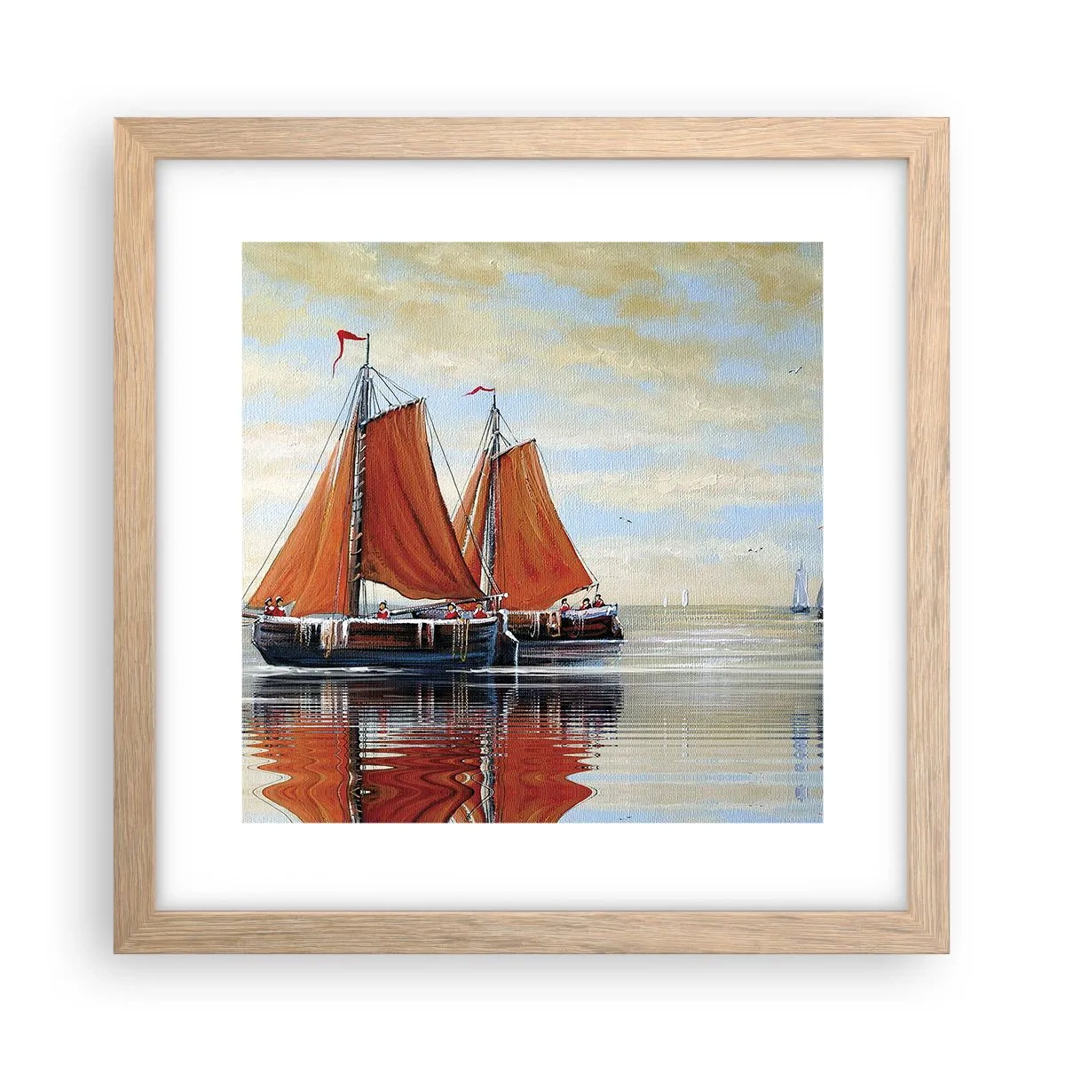 Poster in light oak frame - Ahoy, Sailor, Sail… - 30x30 cm