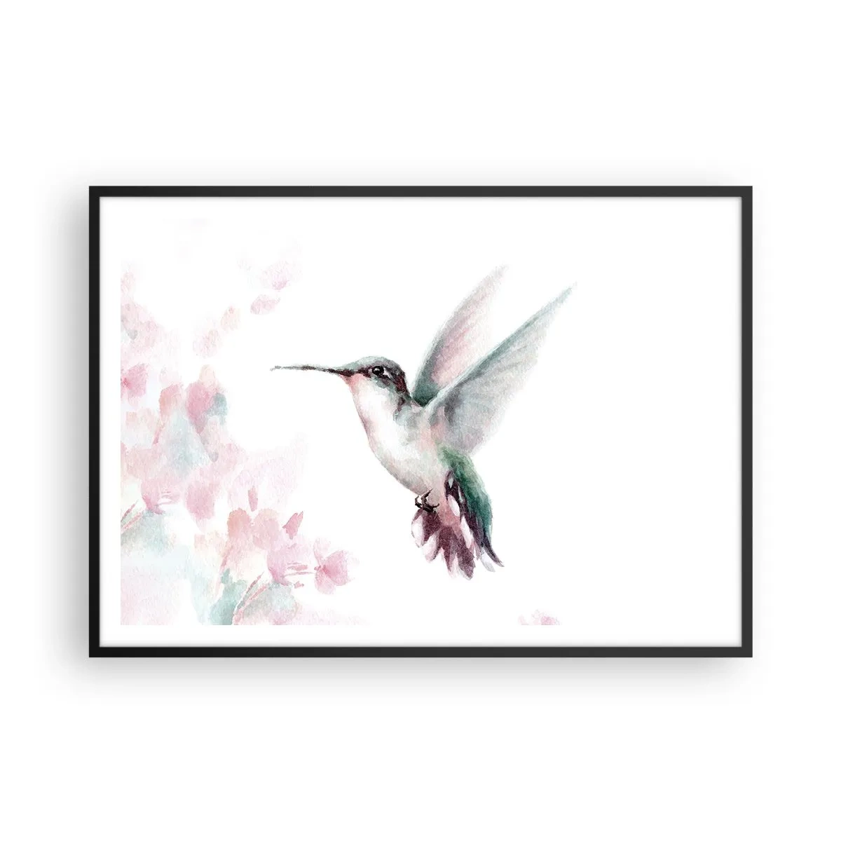 Poster in black frame - Stopped in Flutter - 100x70 cm